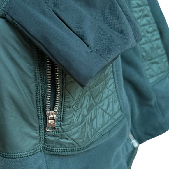 Lululemon Fleecy Keen Jacket II Women's Size 10 Fuel Green Hooded Casual Winter - Picture 14 of 16
